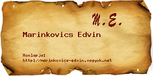 Marinkovics Edvin névjegykártya